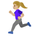 woman running, medium-light skin tone